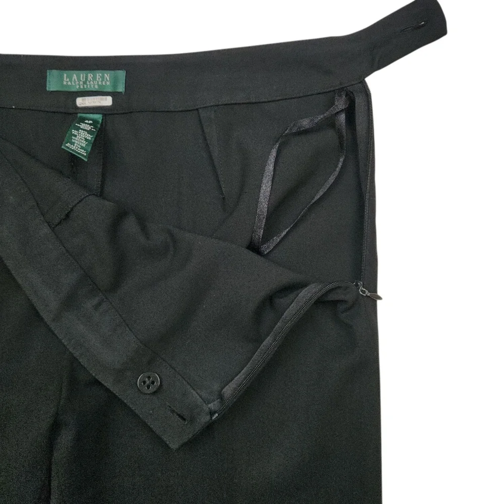 Lauren Ralph Lauren‎ Petite Dress Pants Trousers 4P Black Workwear Minimalist